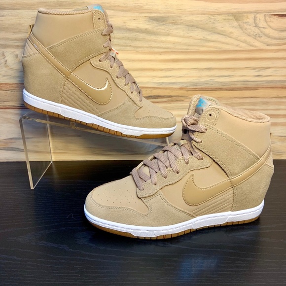 New Nike Dunk Sky Hi Wedge Sneaker Desert Camo - Picture 8 of 8